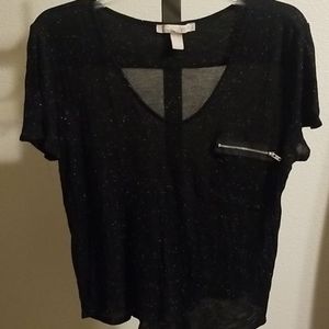 Black tee with zipper pocket